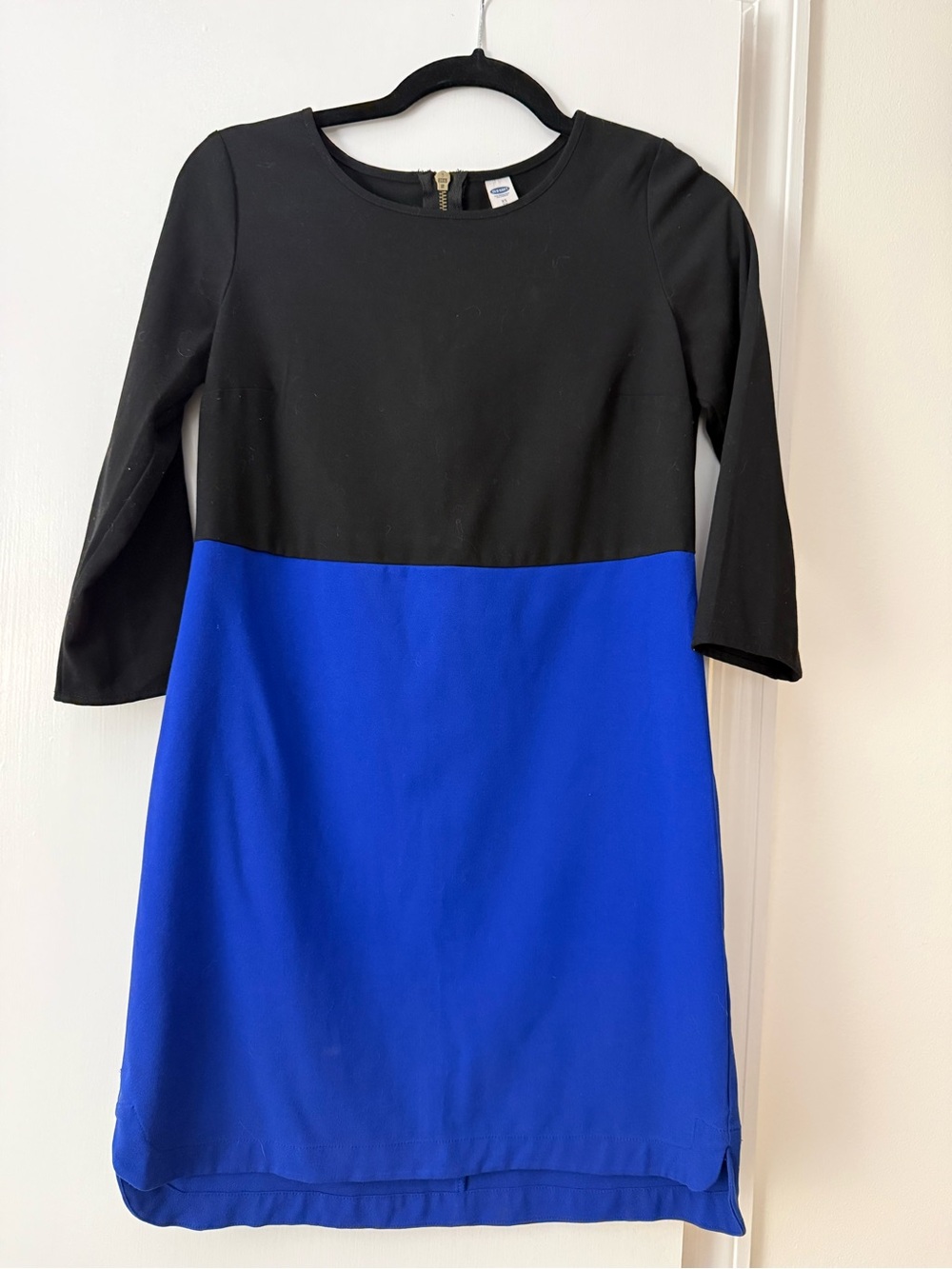 Old Navy Black and Royal Blue Colorblock Dress